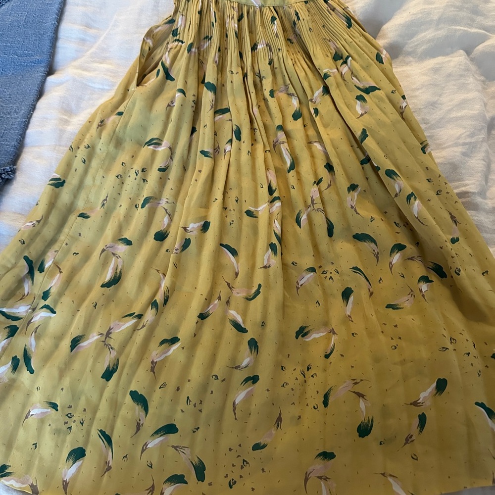 Vintage Yellow Print Mini Sundress